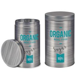 Kinvara Bote Hojalata Redondo Organic Azucar Gris 10x18x10cm (Set de 24) Precio: 38.59000002. SKU: S3611042