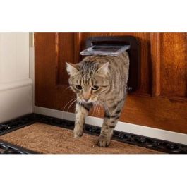 Sureflap DualScan Gatera electrónica con lector de microchip para hasta 32 gatos, control de acceso y salida, Blanca