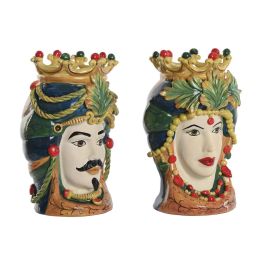 Macetero Mediterraneo DKD Home Decor Verde Multicolor 20 x 29 x 20 cm (2 Unidades) Precio: 157.9499999. SKU: B17FQQE63F