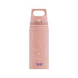 SIGG WMB ONE My Universe Kinder Trinkflasche (0.6 l, 600 ml), Botella de agua infantil de aluminio sin BPA, azul y rosa, tapón giratorio a prueba de fugas, para niños