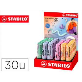 Stabilo BOSS Rotulador Fluorescente Original Pastel, Expositor de 30 Unidades, Colores Surtidos Precio: 40.68999979. SKU: B1F7S28XL7