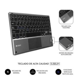 SUBBLIM Funda con Teclado Bluetooth Touchpad KeyTab Pro 9,6" a 10,8" TOUCHPAD Negra