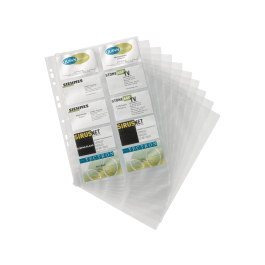Duraclip Recambio Fundas Tarjetero 2384 Bolsa 10 Hojas Capacidad 20 Tarjetas por Hoja Formato A4