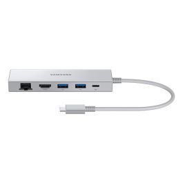 Samsung Adaptador Multiport 5 en 1 EE-P5400 Plata, Hub USB-C con HDMI 4K, USB 3.2 y Ethernet