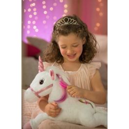 Gipsy Toys Peluche Unicornio Lica Bella 35 cm, de felpa suave con sonidos mágicos y mechas de colores para peinar, ideal +18 meses