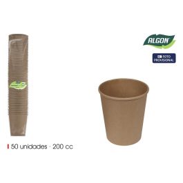 Inde Set de 50 Vasos de Cartón Kraft 200 cc (18 Unidades)