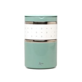 KioKids Termo 930 mL Acero Inoxidable Salvia para Sólidos y Papillas con 2 Compartimentos, Bebés +0 meses