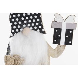 DKD Home Decor Figura Navidad Tradicional Estilo Santa Madera Poliéster Negro Rojo Natural 31 cm (Pack 12 Unidades)