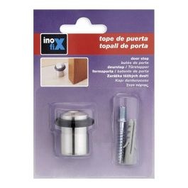 Inofix Tope de Puerta con Tórica Acero Inoxidable Cromado Mate Fijación Tornillos Incluidos 30 x 27 x 27 mm Uso Interior
