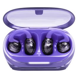 JBL Soundgear Clips TWS Auriculares Open-Ear Inalámbricos con Gancho, Bluetooth 5.4, IP54, Batería 32h, Color Ghost Purple