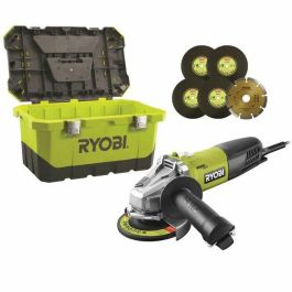 Ryobi Amoladora Angular 800W 125mm con Caja de Herramientas, 1 Disco Diamante y 5 Discos Abrasivos Precio: 107.49999975. SKU: B19AH9XAAS