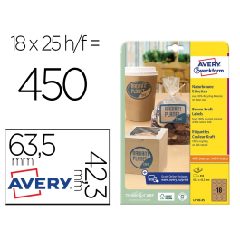 Avery Etiquetas Adhesivas Kraft Efecto Cartón Ovaladas 63,5x42,3 mm Removibles Ink-Jet Láser Caja 320 Unidades Precio: 15.49999957. SKU: B189Q8RLA3
