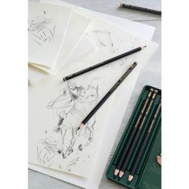 FABER-CASTELL Lápices de Grafito Pitt Matt Estuche de 6, Acabado Mate para Arte y Dibujo Gráfico