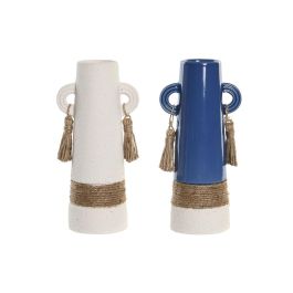 Jarron Atlantico DKD Home Decor Blanco Azul Marino 7 x 20 x 9.5 cm (2 Unidades) Precio: 22.68999986. SKU: B1DYDLMKQ5