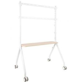 TooQ FS20207M-W Soporte de Suelo con Ruedas para TV/Monitor de 49-80" hasta 50kg, Blanco Haya con bandeja y gestión de cables