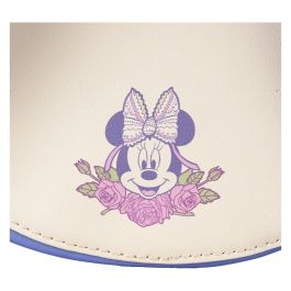 Loungefly Mochila Minnie Disney Floral Piel Sintética con Detalles de Encaje y Lunares 23cm