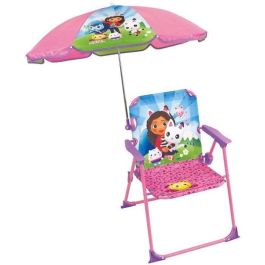 Muebles de jardín - FUN HOUSE - Silla plegable Gabby y la Casa Mágica Al.53 x L.38,5 x P.37,5 cm con sombrilla de 65 cm