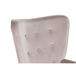 DKD Home Decor Butaca Scandi Rosa - Sillón Individual Poliéster y Madera Desmontable - Medidas 75x69x96 cm, Asiento 43cm