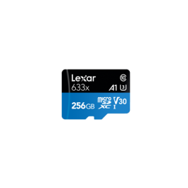 Lexar 633x Tarjeta de Memoria MicroSDXC de 256 GB, UHS-I Clase 10 U3 V30, Velocidad de Lectura 100 MB/s