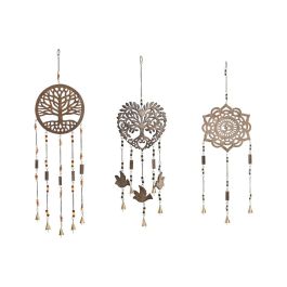 DKD Home Decor Decoración Colgante Indio Diseño Árbol de la Vida, Corazón, Sol - Madera de Mango Marrón 20x61x20 cm (3 Unidades) Precio: 35.50000003. SKU: B1HBXW5DWC