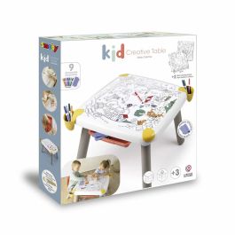 Smoby - Mesa infantil creativa - Fieltro borrable para la mesa + 2 láminas grandes para colorear - 3 espacios de almacenamiento - A partir de 3 años Precio: 99.78999954. SKU: B1CQW7N65X