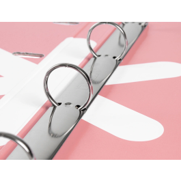 Antartik Carpeta con recambio A4, cuadro 5mm, forrada, 4 anillas 25mm redondas, color coral, 100 hojas 100g