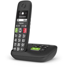 Gigaset E290A - Teléfono Inalámbrico DECT con Contestador, Altavoz e Identificador de Llamadas - Botones Grandes para Mayores - Negro