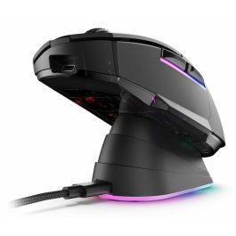 Sharkoon SGM50W Ratón Gaming Óptico Inalámbrico/Cable Dual Mode 6400 DPI. Iluminación RGB, Base de Carga, Batería 70h, Mano Derecha.