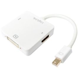 LogiLink CV0045A Adaptador Mini DisplayPort a HDMI DVI DisplayPort Blanco 1080p