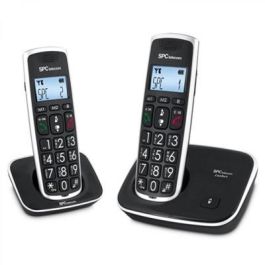 SPC 7609N Teléfono Inalámbrico Duo para Mayores con Teclas XL, Sonido Extra Amplificado +10dB, Compatible Audífonos, Manos Libres, Negro