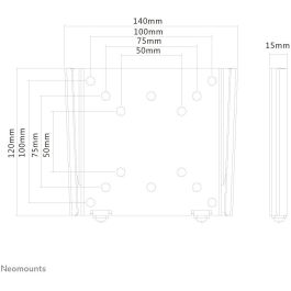 Neomounts FPMA-W25 Soporte de pared para monitor/TV de 10-30" (25-76cm) hasta 30kg, ultra plano, acero, plata