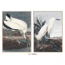 DKD Home Decor Cuadro de Lienzo Oriental Garza Multicolor 123x83x4 cm (2 Unidades)