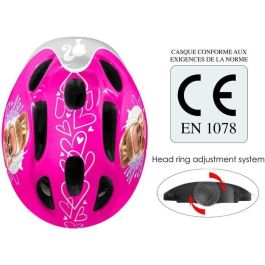 Stamp Casco Barbie para Bicicleta Patines Scooter Monopatín Ajustable 53-56cm con Sistema de Ruedas y Estructura EPS