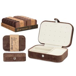 Joyero Rectangular Marrón Giftdecor 16x6x11 cm - Terciopelo (12 Unidades) Precio: 116.89000026. SKU: B15SYG5V6E