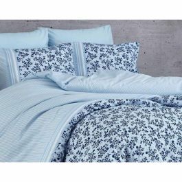 Juego de cama ASI8683342463379 - 1 funda nórdica 220x240 cm + 2 fundas almohada 60x60 cm - 100% algodón reforzado - Azul