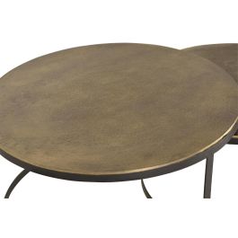 Giner y Colomer Mesa de Café Nido Tapa de Bronce Patas de Metal Dorado