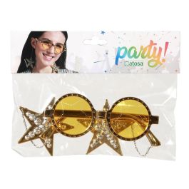 Gafas De Sol Redondas Doradas Con Estrellas Glam Rock