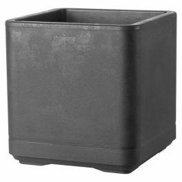 Deroma 9HN14SZ Maceta Cubo Cosmo con reserva de agua, ruedas, Antracita, 38 cm