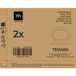 La Mediterranea Fuente Oval Opal "Temara" 30.5 cm - Colección Temara (12 Unidades)