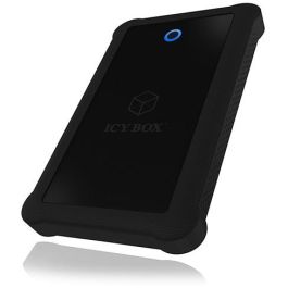 ICY BOX IB-233U3-B Carcasa Externa para Disco Duro/SSD SATA de 2.5" USB-A 3.0 con Funda de Silicona Negra