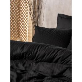 ASI8684282420804 Juego de Cama: 1 Funda Nórdica 220x240 cm y 2 Fundas de Almohada 60x60 cm, 100% Algodón Negro