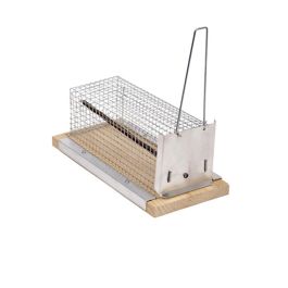 Sauvic Ratonera de tela metálica y madera 21cm - Trampa para ratas y ratones