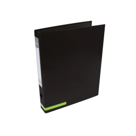 Liderpapel Carpeta de 2 anillas 25 mm A4 forrado color system con ollao y tarjetero negro