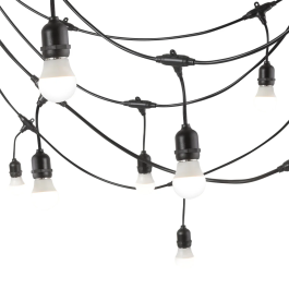 Cadena 20 Portalámparas E27 10 Metros IP65 sin Bombillas HO-CAD-10M-20xE27