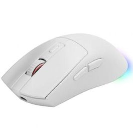 Mars Gaming MM-T3 Ratón Gaming Inalámbrico Tri-mode, 14400 DPI, Batería Recargable, RGB Chroma, Base de Carga con HUB USB, Blanco