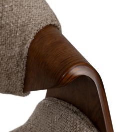 Silla Beige-Marrón Tejido-Madera 61 X 56 X 82 cm