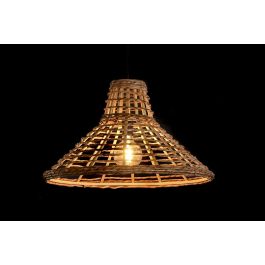 DKD Home Decor Lámpara de Techo Urban de Ratán Marrón 56x56x34 cm E27 50W