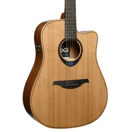 LAG Guitarra Acústica Electroacústica Dreadnought Cutaway Blue Wave 2, Tapa Cedro Rojo Macizo, Fondo y Aros Palisandro Santos, Acabado Brillante Precio: 746.746176. SKU: B16GRGE2ND