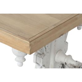 DKD Home Decor Mesa Centro Neoclásico Blanco Natural 110x65x46 cm Abeto MDF