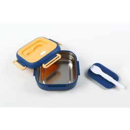 Thermosport Fiambrera Plástico-Acero Cuadrada 750 ml 17.5 cm x 17.3 cm x 8.4 cm (6 Unidades)